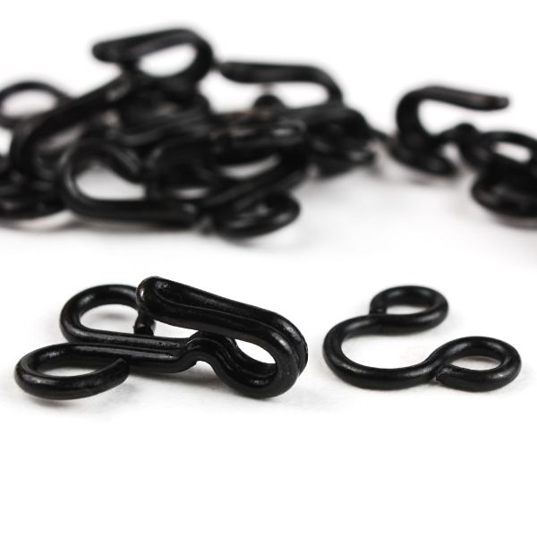 Крючки пришивные 12 мм, сталь, черные, 14 шт, Pony