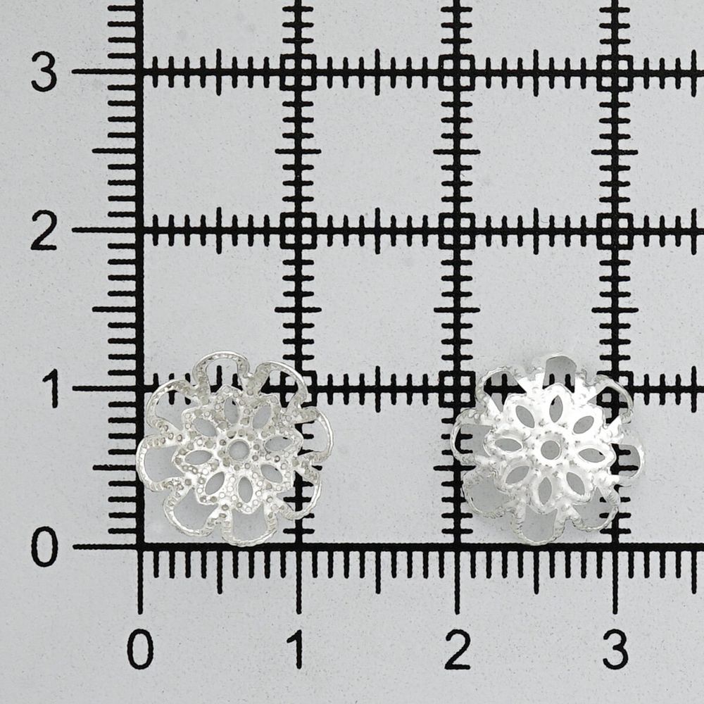 Шапочка для бусин 4AR205, 12мм 30 шт/упак, Astra&Craft (Серебро)