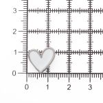 Пуговицы на ножке фигурная Сердце 20L (13мм), металл (White/S (белый/серебро)), MEs-2012, 36 шт