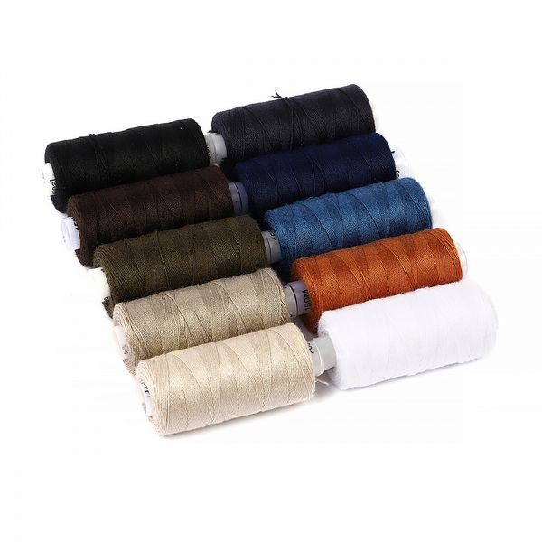 Швейные нитки (набор) 20/3 джинсовые, 10 кат. по 150 м, 100% п/э, цв.ассорти 2