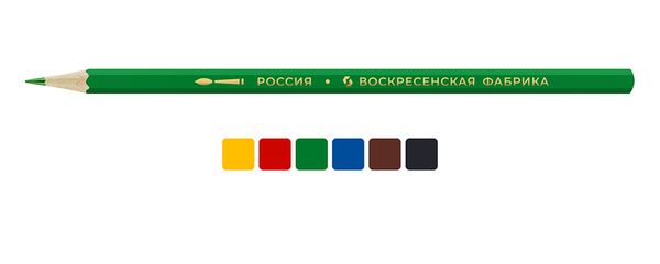 Карандаш акварельный в наборе Аленка заточенный 8х6 цв, ВКФ TSR-WCP-5006