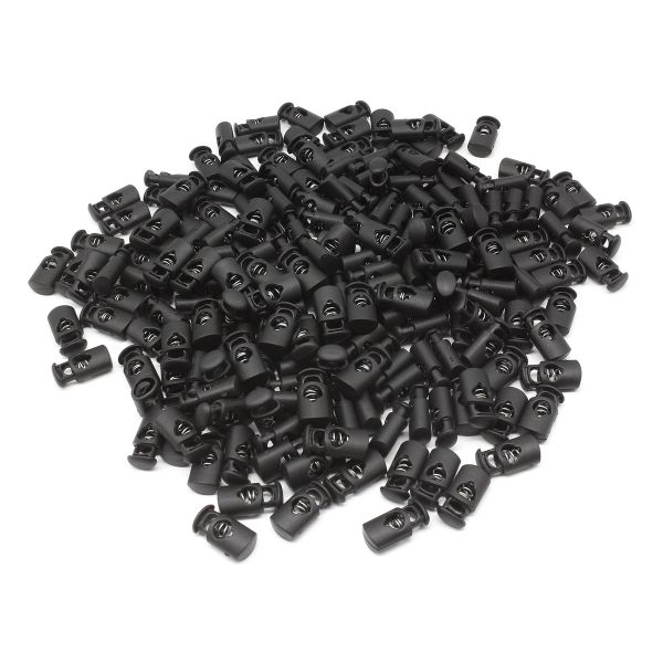 Фиксатор (зажим) для шнура пластик 1 отв., ⌀5.5 мм, 20х10 мм, цилиндр, черный, 200 шт