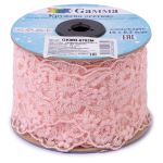 Кружево на сетке 67 мм / 10 м, пудровый, Gamma GKMB-6702M