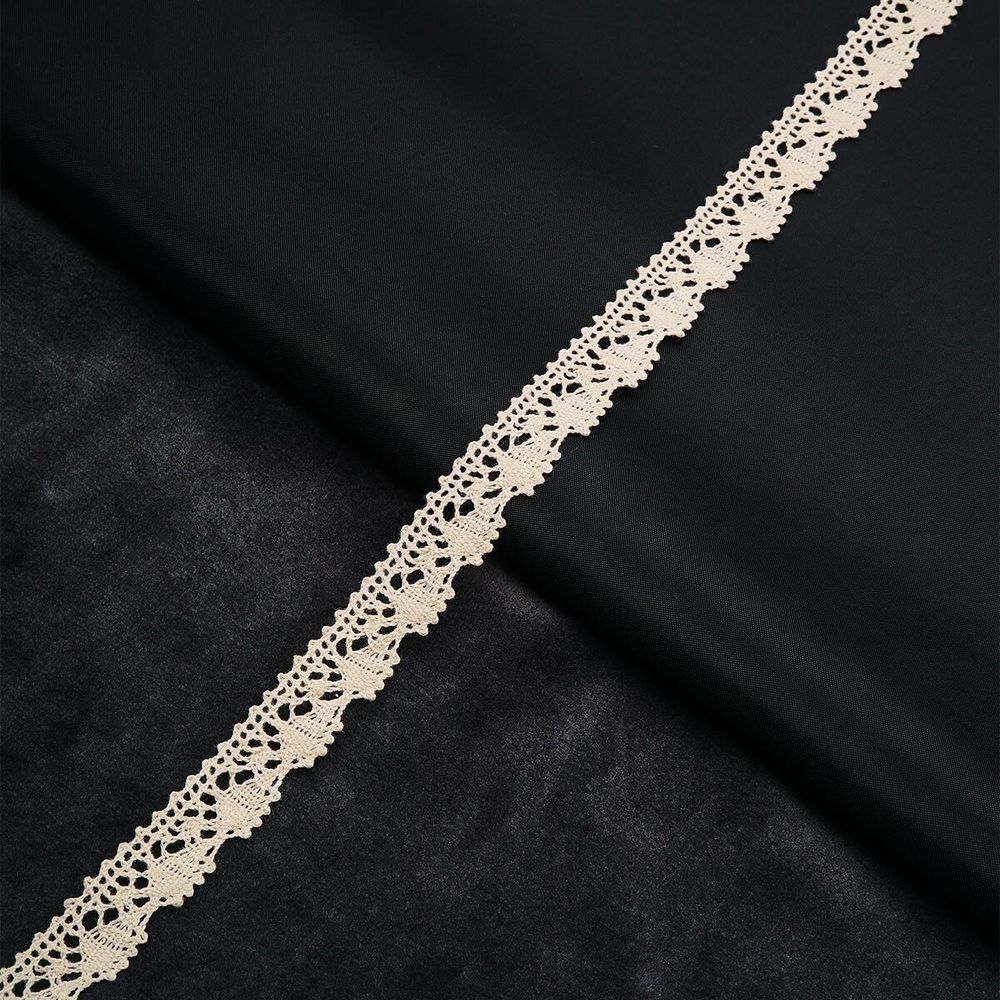 Кружево вязаное (тесьма) 15 мм / 13.72 метра, хлопок, неотбеленный, 3AR3367