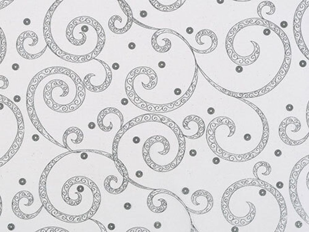 Ткань Polymat ForA©, шир.30 см, арабеска, серебро, 10 м, арабеска, серебро, Knorr Prandell