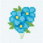 Набор для вышивания нитками Klart, Нежные незабудки, 8х9 см