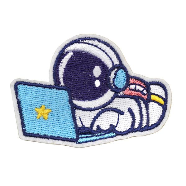 Термоаппликация Космонавт с ноутбуком, 6,3х4,5см, Hobby&Pro