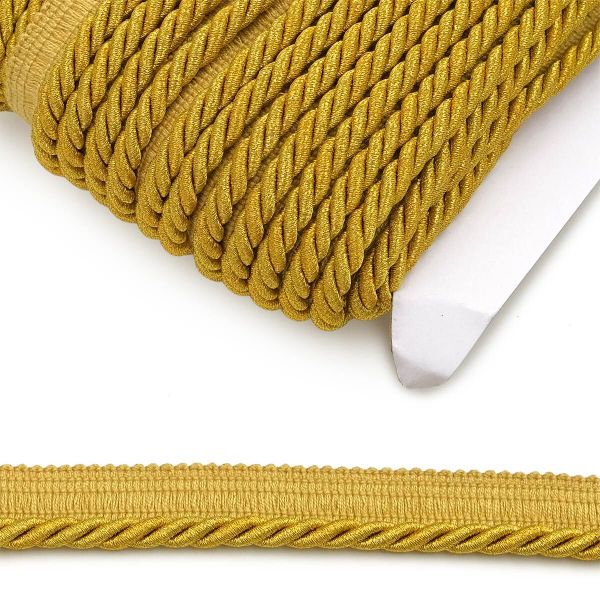 Кант витой 6 мм / 25 метров, люрекс, 02 т.золотистый