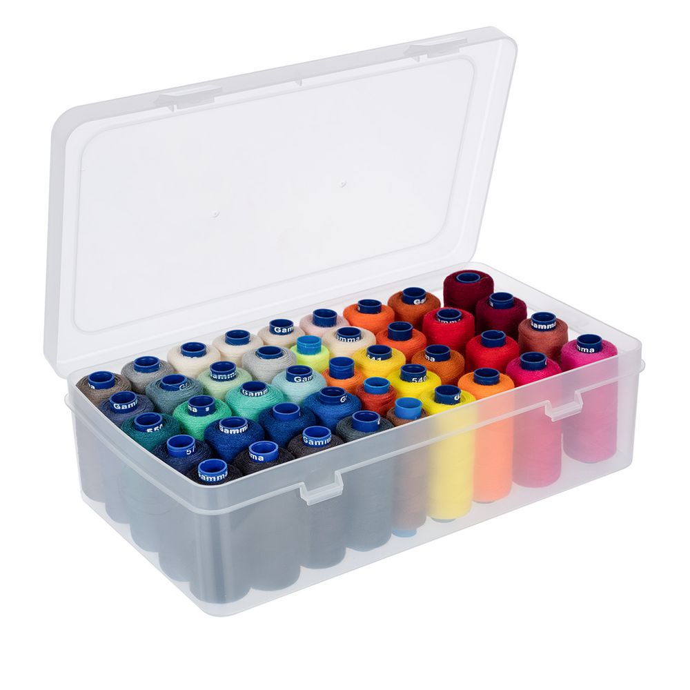 Органайзер для хранения ниток ОМ-042/1 пластик 23.5х13.5х6.5 см, розовый/прозрачный, Gamma ОМ-042/1