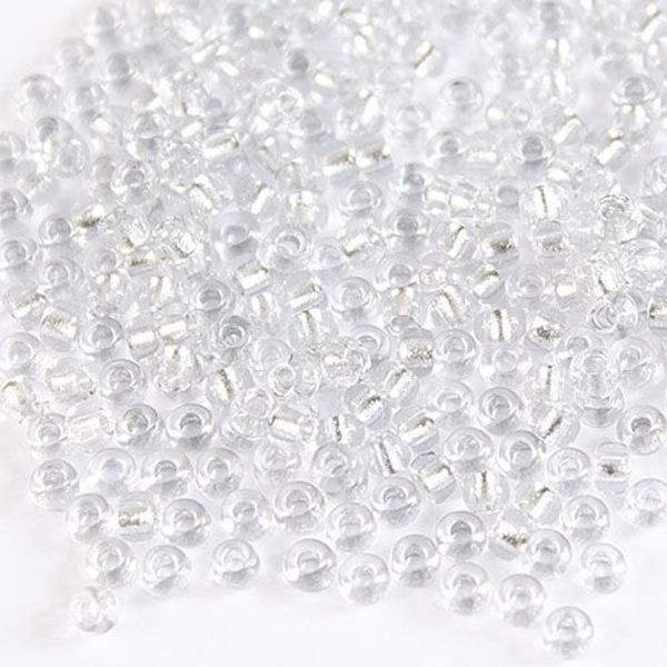 Бисер Preciosa прозрачный с алюмин.центром 10/0 (2.3 мм), 1х50г, цв. 68108