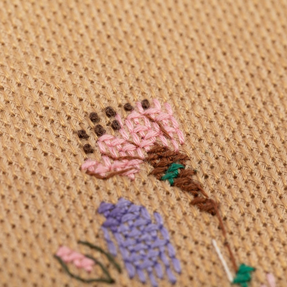 Набор для вышивания нитками Panna, Золотая серия, Букет цветов, 31х39 см