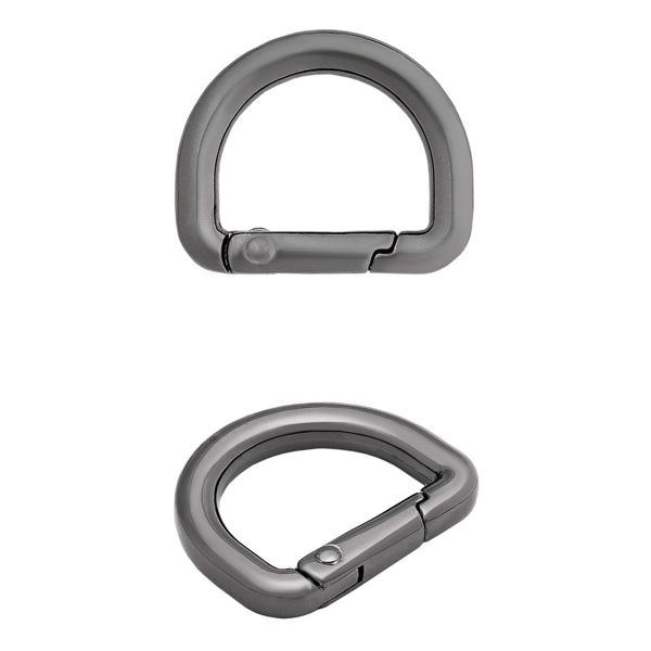 Карабин металл полукольцо 20 мм, олово (черный никель), MB_2232, 6 шт