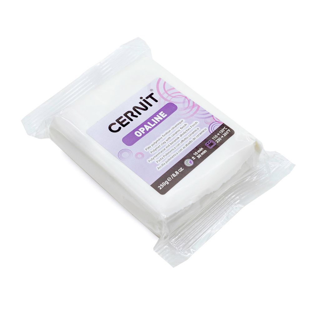 Полимерная глина Cernit Opaline запекаемая, фарфоровая 250 гр, 010 белый