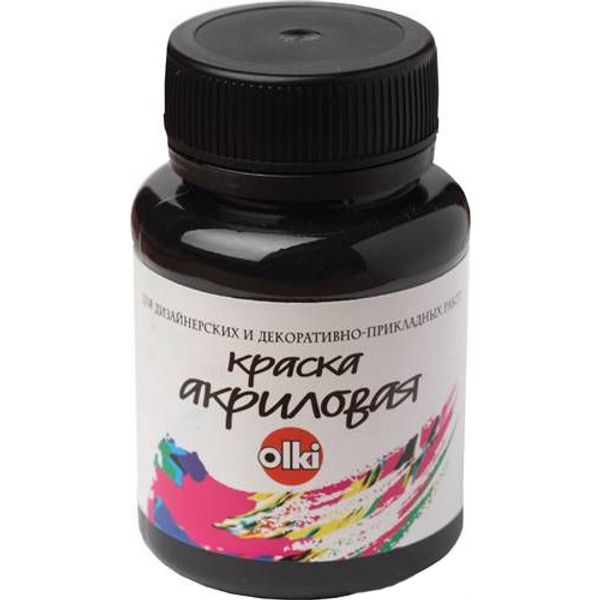 Краска акриловая для дизайна Olki, 100 мл, черный