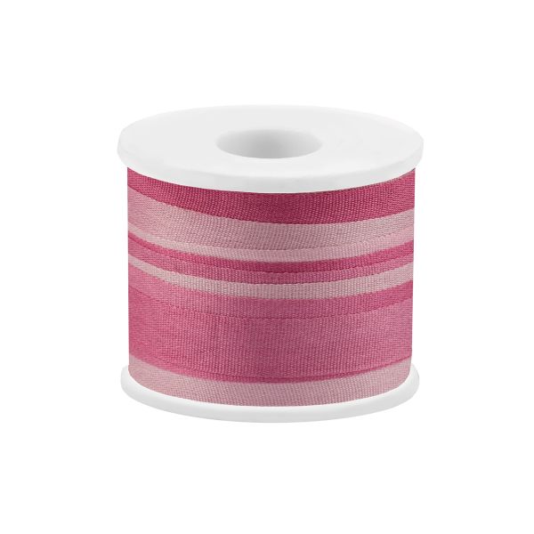 Лента (тесьма) шелковая 7.0 мм / 45.5±0.5 метров, M037 розовый/т.розовый, Gamma SRM-7