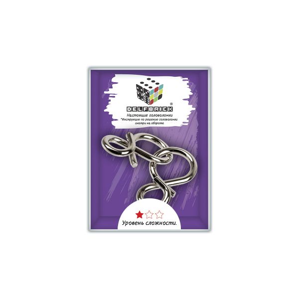 Головоломка металлическая, 1 шт, Петельки 2 элемента, Delfbrick DLM-04