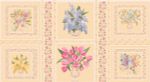 Ткань для пэчворка Peppy Весенний этюд, рулон 112 см / 5 метров, ВЭ-01 Панель желтый, Peppy