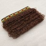 Ткань для рукоделия в наборе с тесьмой жаккард -бахрома 50х50см+1м (24229/34113 коричневый) 29500