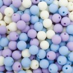 Бусины пластик ⌀8 мм, 50 г, микс цвета, матовые, круглые, Astra&Craft (сине-сиреневый), 1AL139-2
