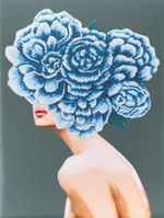 Алмазная (кристальная) мозаика Фрея, на подрамнике Голубая гортензия, 30х40 см