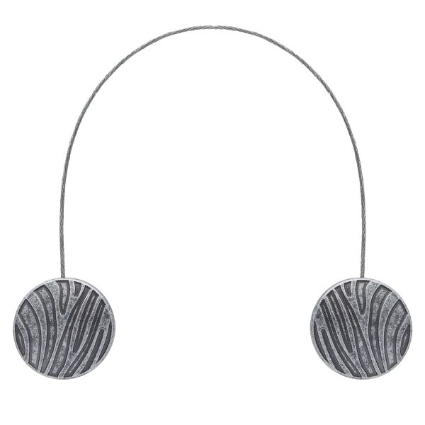 Магнитные клипсы Зебра с тросом (30 см) d 45 (88 серебро, антик-серый)