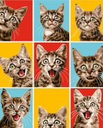 Набор для раскрашивания по номерам 50х40 см, "Эмоции котиков", Фрея, PNB/PL-320