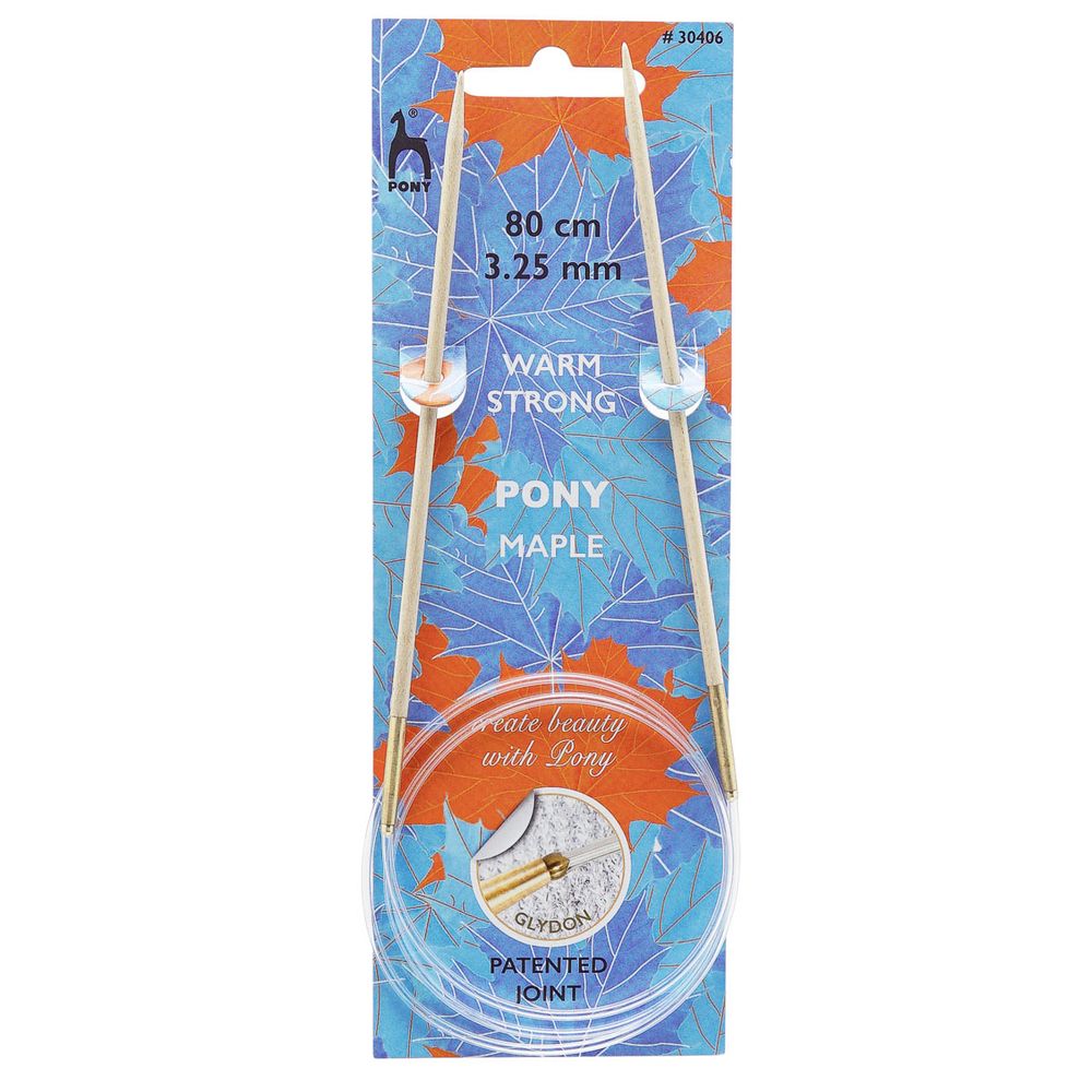 Спицы круговые Pony Maple ⌀3.25 мм, 80 см, клен, 30406