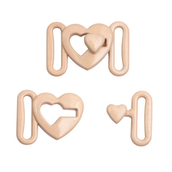 Пряжка-застежка для бюстгальтера металл 8.0 мм, металл/эмаль, C180 телесный, 10 шт