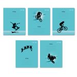 Тетрадь ученическая школьная, A5 18 л. на скобе 65 г/м², белизна 100% 20 шт клетка, 01416 В движении, Светоч Т75