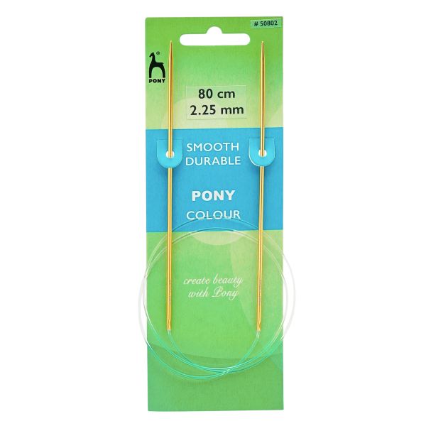 Спицы круговые Pony Colour ⌀2.25 мм, 80 см, алюминий, 50802