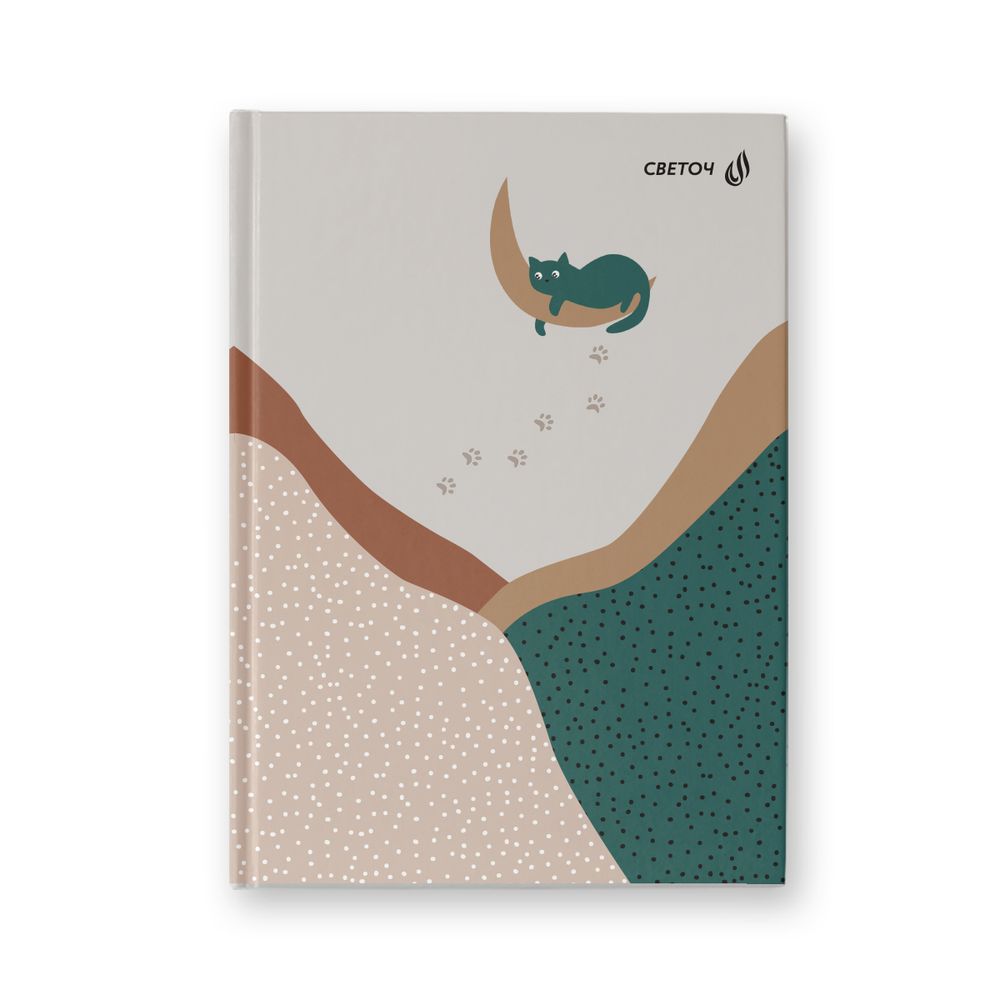 Бизнес-блокнот, мат. лам. + выбор. лак, тониров. блок, евроформат 64 л. 24 шт, французская клетка, На луне 000918, Светоч 64ББТ_93_5_0