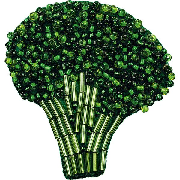 Набор для вышивания бисером Klart, Брошь Брокколи, 5,5х5,5 см