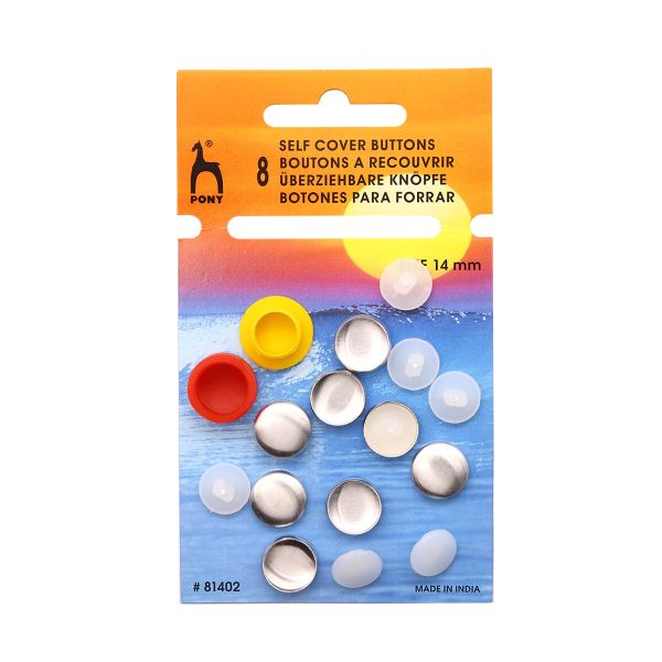 Пуговицы обтяжные 14 мм, 8 шт, Pony
