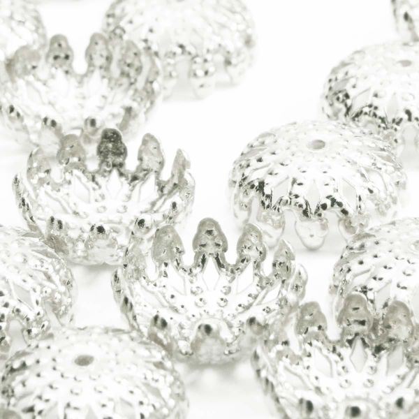 Шапочка для бусин, 8х4 мм, 50 шт/уп, серебро