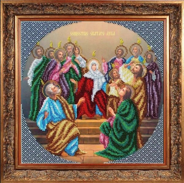 Набор для вышивания бисером Паутинка, Сошествие святого духа, 28х28 см