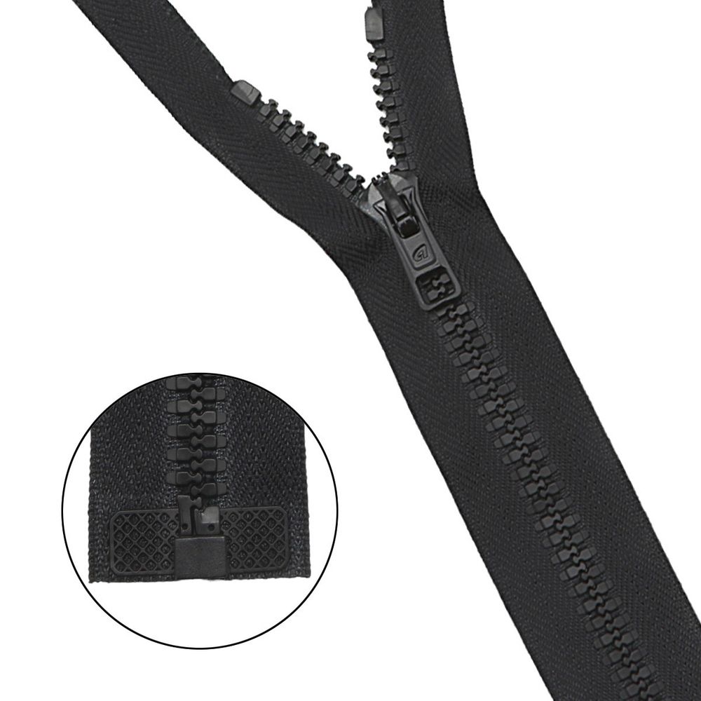 Молния трактор Arta Т6 (6 мм) 1 зам., разъем., 90 см, цв. 077 черный, уп.5 шт