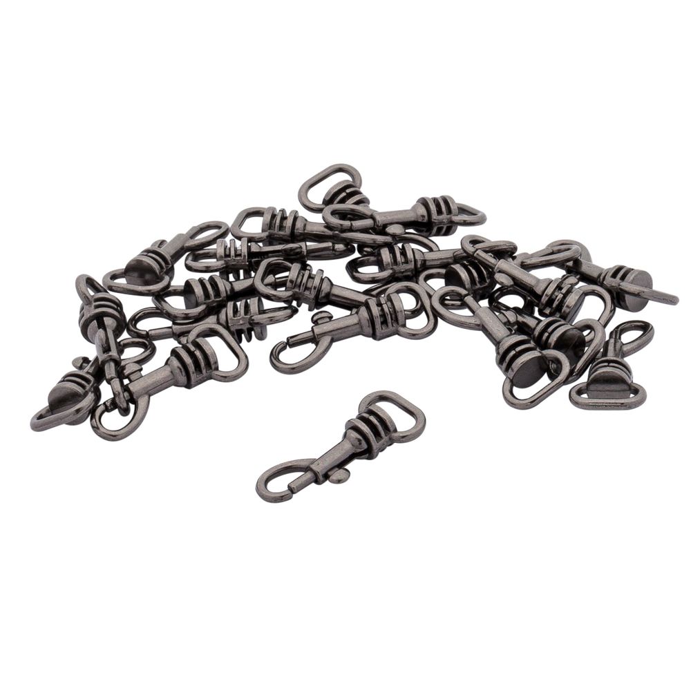 Карабин металл 10.0 мм (14х32 мм), цв.чер.никель, 20 шт