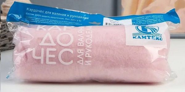 Шерсть для валяния Камтекс кардочес Мини 100% полутонкая шерсть 100 г, 292 роз.кварц