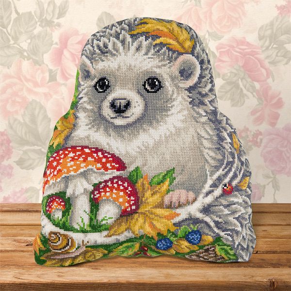 Набор для вышивания нитками Panna, Подушка Лесной Ежик, 37х41 см