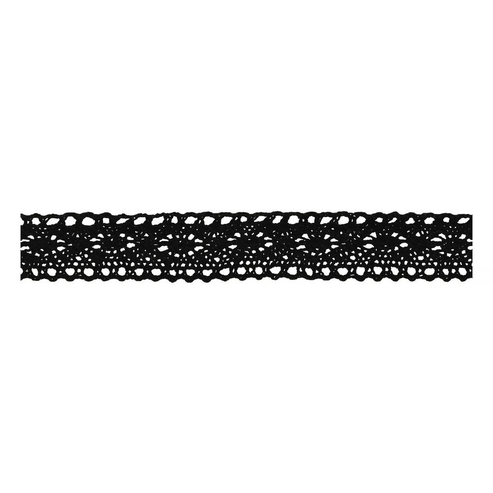 Кружево вязаное (тесьма) 13 мм, 5 шт по 3 м, 113 черный, HVK-36 Gamma
