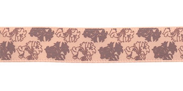 Лента атласная с рисунком 12.0 мм / 5 шт по 3 метра, F101/099 бл-оранжевый/коричневый, Gamma ALP-121