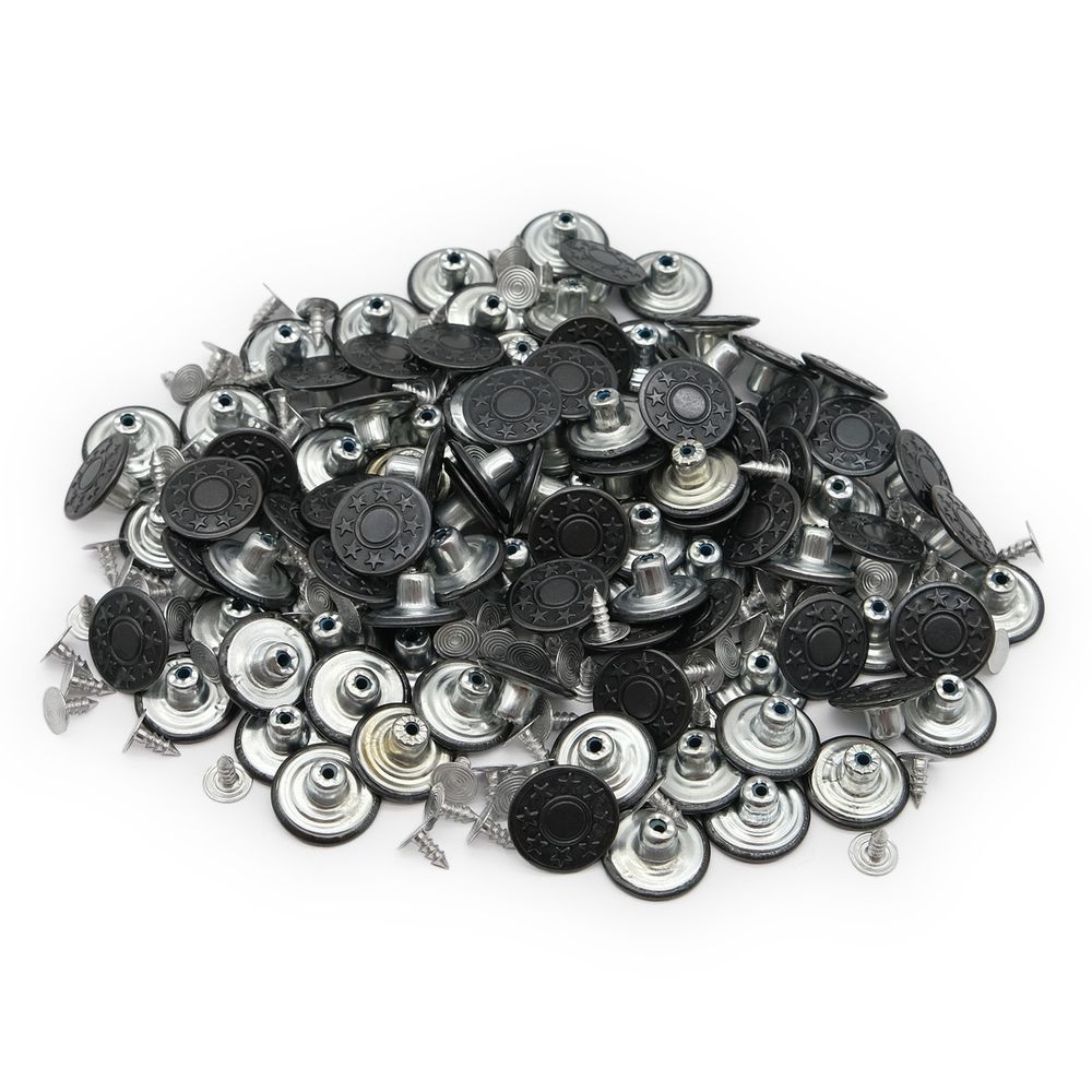 Пуговицы джинсовые ⌀17 мм, фиксированная ножка, сталь, 8 звезд, оксид, 100 шт, New Star