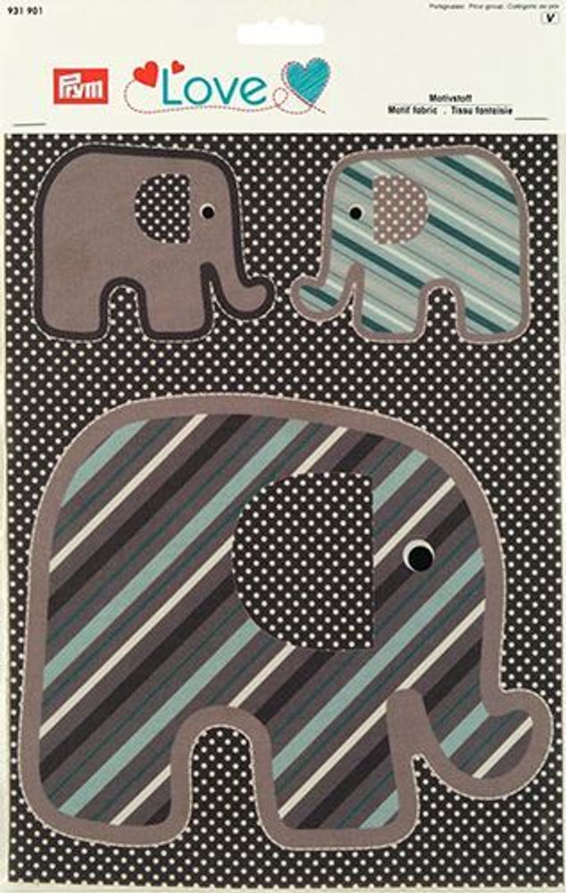 Ткань с рисунком Слон, Prym Love 2 шт