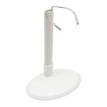 Подставка для кукол и игрушек овальная 10см, H-13-23см: пластик/металл, цв. белый