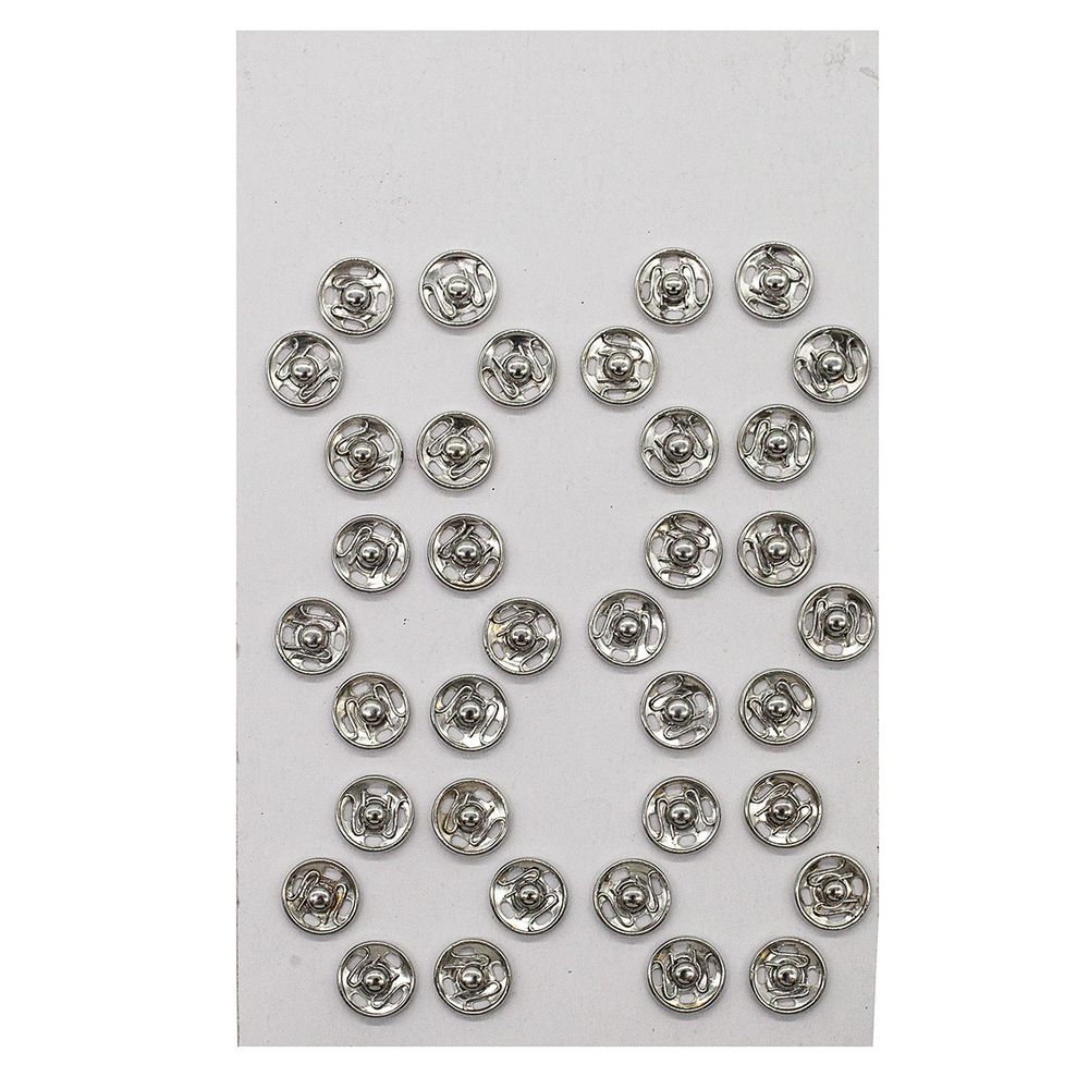 Кнопка пришивная металл ⌀10.0 мм, никель, 36 шт