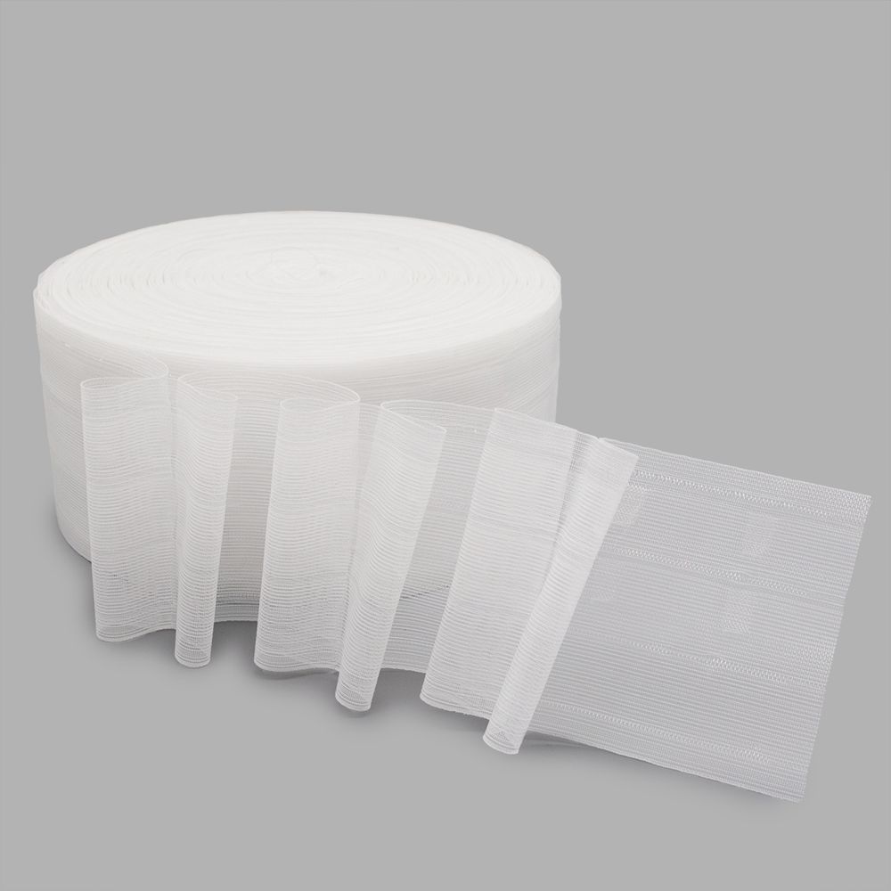 Лента (тесьма) шторная: сборка бантовая (1:2.5) 100 мм / 100 метров