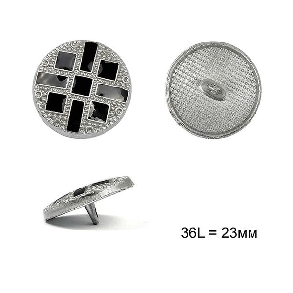 Пуговицы на ножке металл С-ME329 цв.серебро 36L-23мм, 12 шт