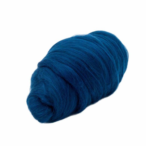 Шерсть для валяния мериносовая тонкая 100 г, 571 синий, Троицкая