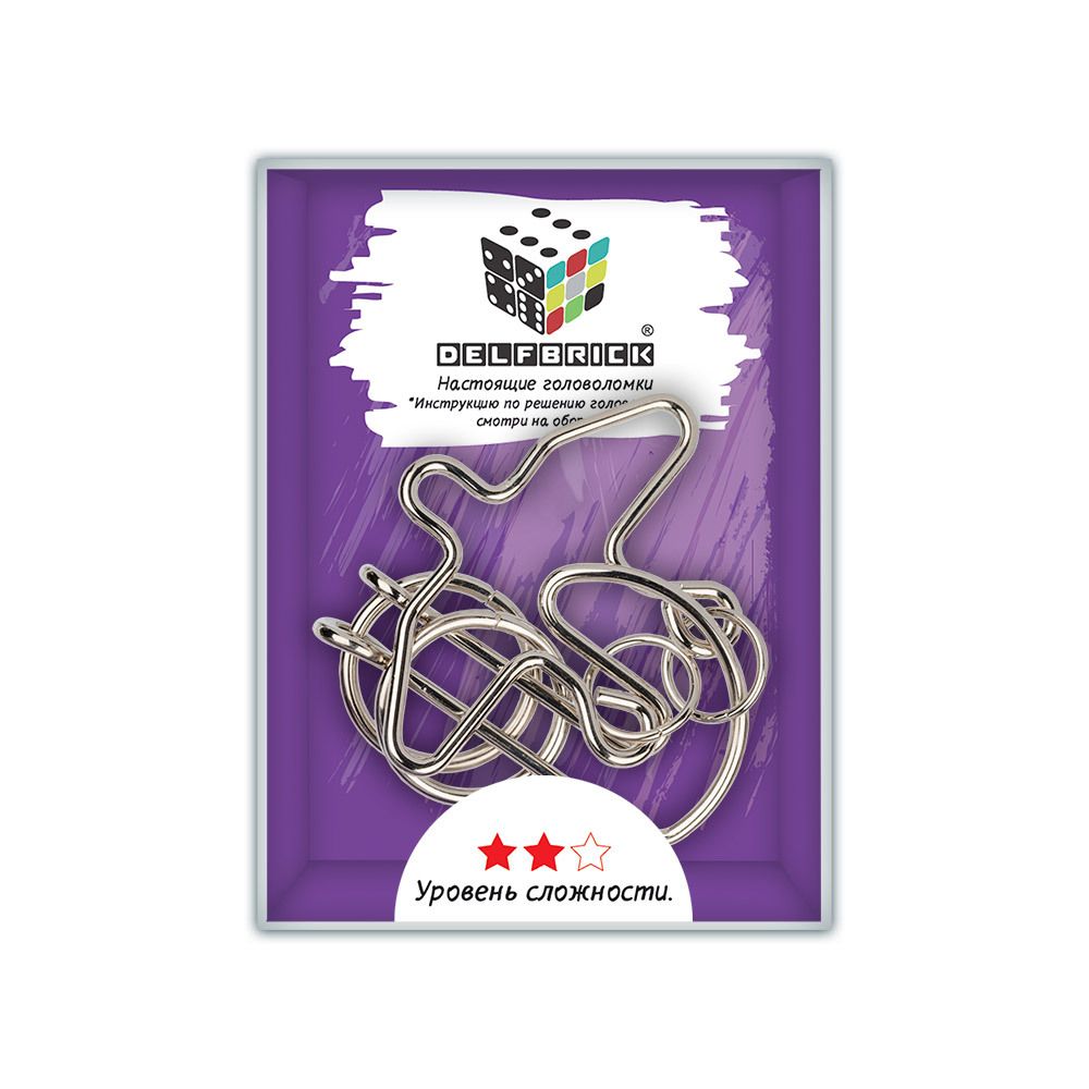 Головоломка металлическая, 1 шт, Голубь 6 элементов, Delfbrick DLM-33