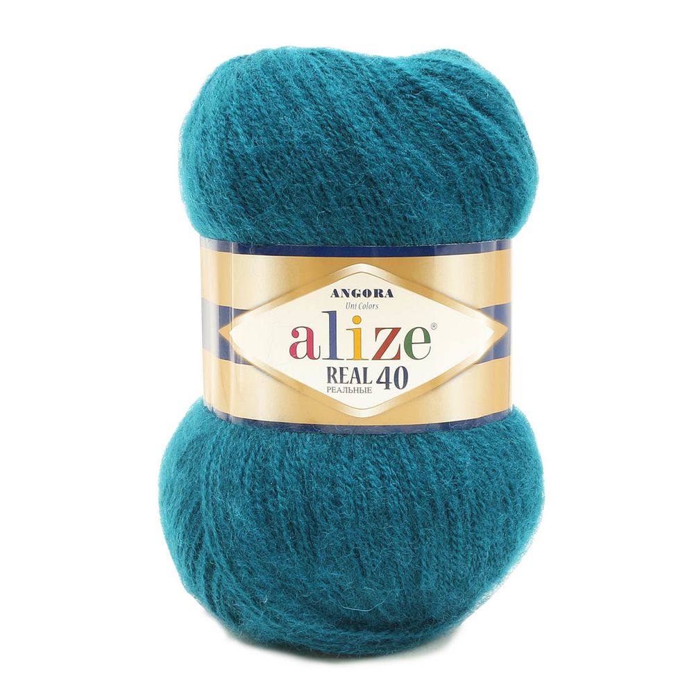 Пряжа Alize (Ализе) Angora Real 40 / уп.5 мот. по 100 г, 430м, 017 петроль A